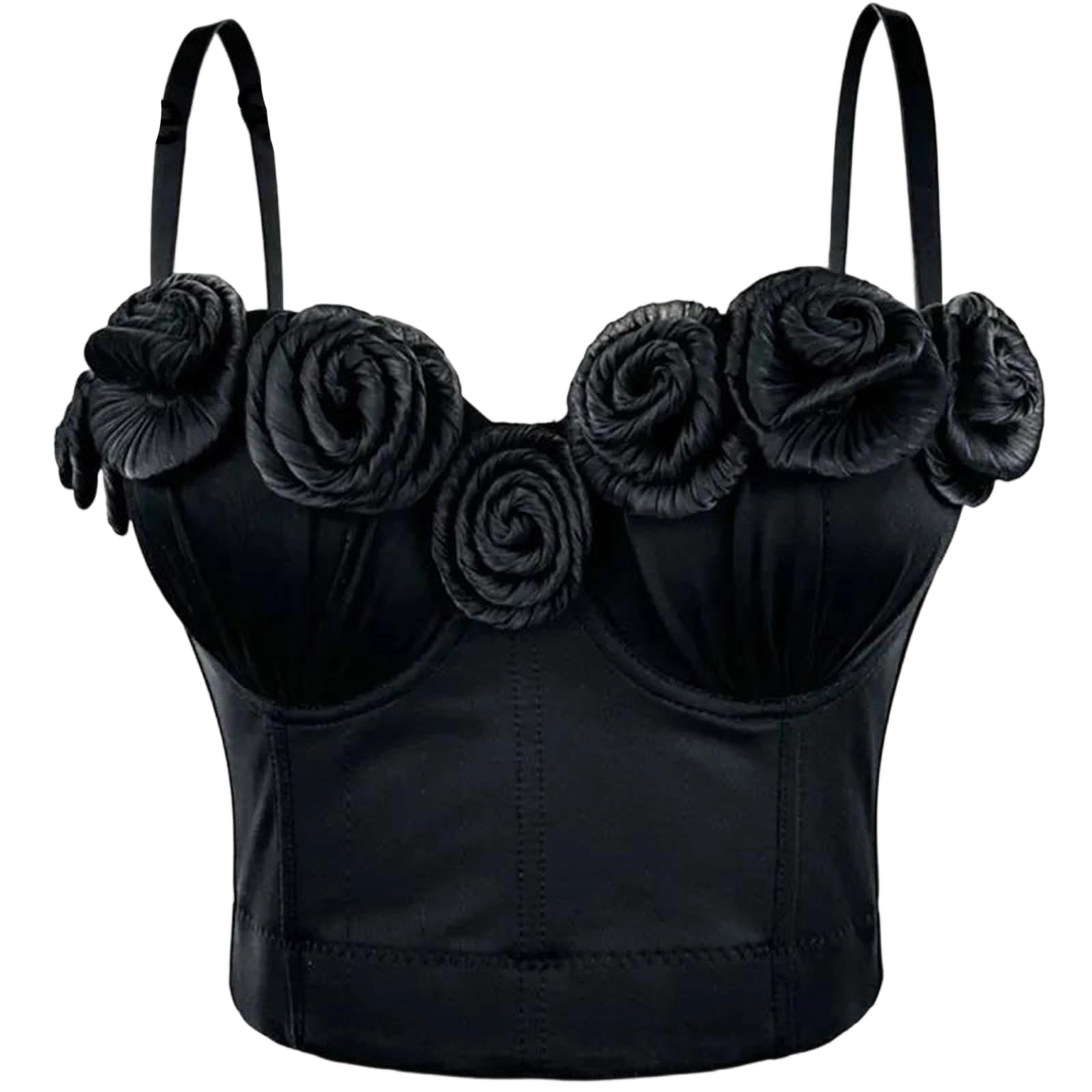 Yeuyyben Top corto da donna con paillettes corsetto senza maniche party club slim fit moda canotta