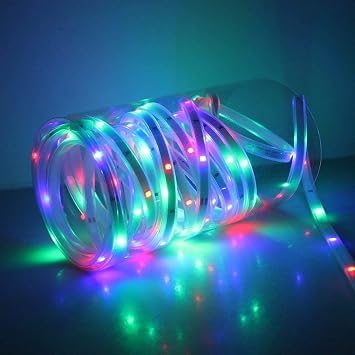 Solar LED Strip Light,AMZSTAR Waterproof Copper Light SMD2835 100 LED16.4ft/5M Flexible Rope Light for for Garden,Yard,Path,Patio,Party,Christmas Decorative (Multicolor)