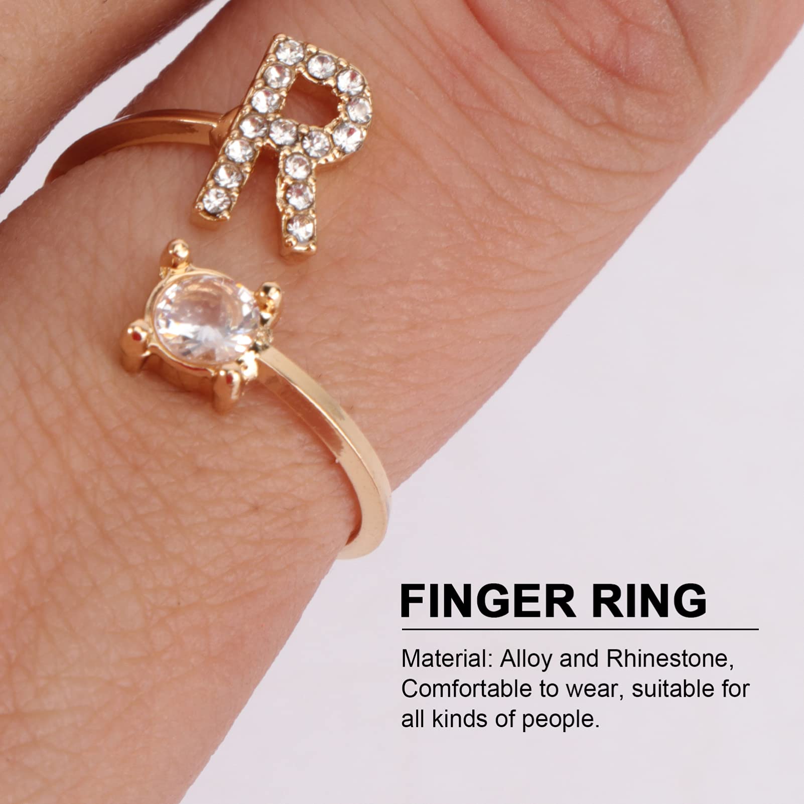 COLLBATH 1pc Adjustable Ring for Women Real Gold Ring Set Accessory for Engagement Anniversary Birthday Wedding