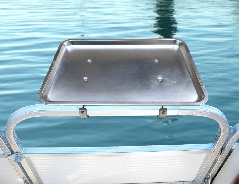 Brocraft Boat Rail Mount Grill Table/Pontoon Square Rail Mount BBQ Table/Pontoon Boat Table