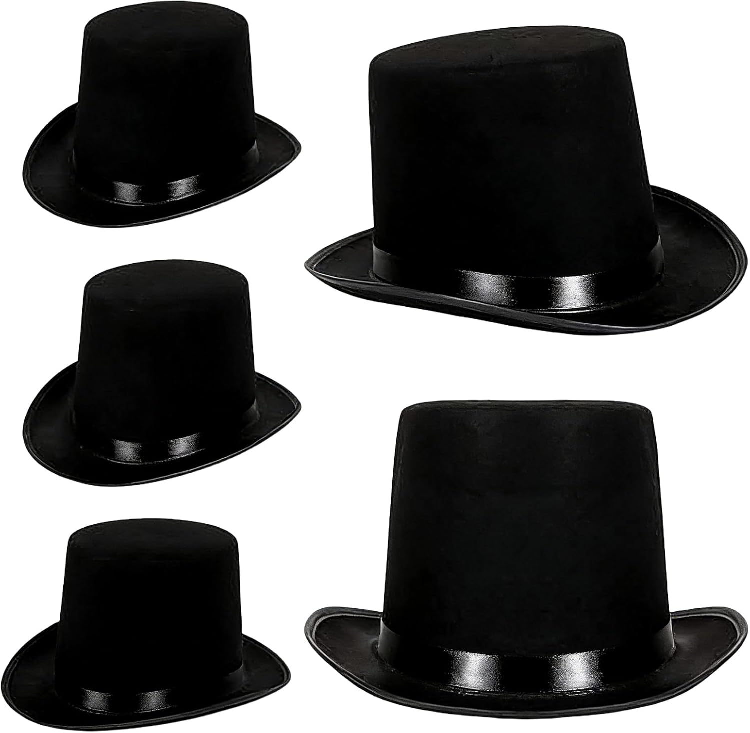 Barelove Top Hats for Men Women Adults, Shiny Magician Hat Tuxedo Hat Victorian Dress Up Christmas Top Hats