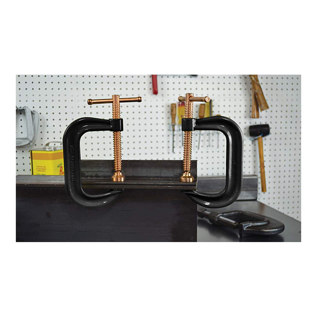 Bessey CDF402 - Morsetto A C Forgiato In Acciaio, Mandrino Indurito 5,1 X 5,1 Cm, Ossido Nero
