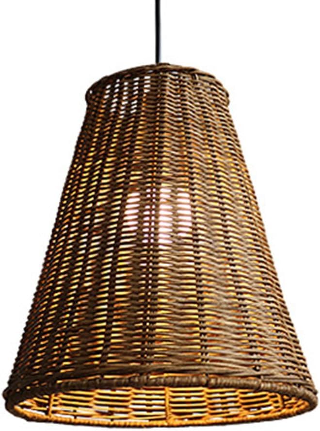Lámpara de Techo japonés de ratán Tejido para Cocina, lámpara Colgante Bohemio de Mimbre Tejido a Mano para Comedor, lámpara Colgante Rural Granja, lámpara de Madera Retro
