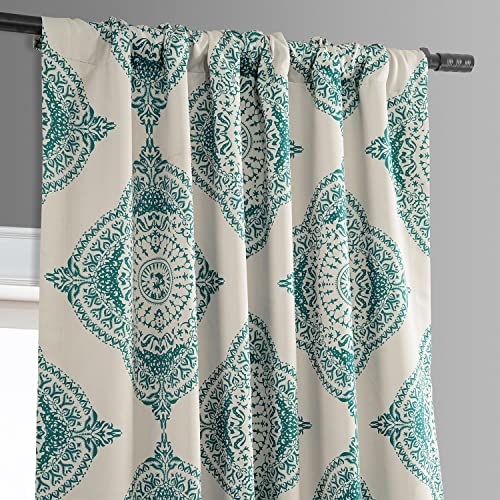 HPD Half Price Drapes Printed Room Darkening Curtains 50 X 63 (1 Panel), BOCH-KC27A-63, Henna Teal, W 50" x L 63" (1 Panels) - Image 4