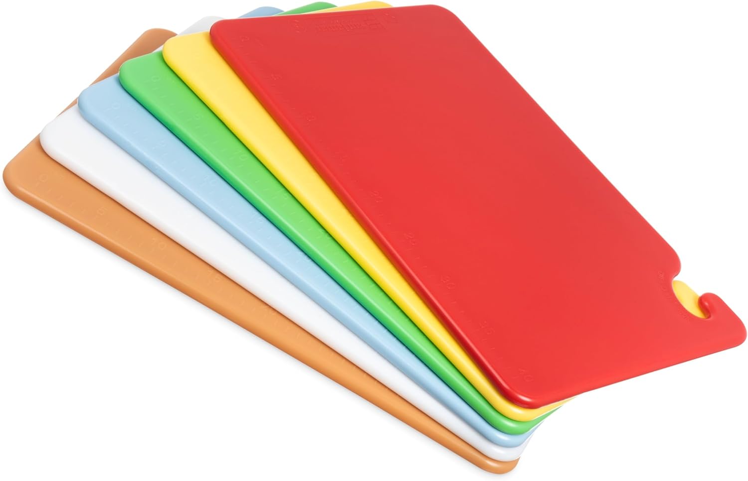 San Jamar CB1218KC 6 Piece Cut-N-Carry Co-Polymer Board System Set with Color Coding Chart, 18" Length x 12" Width x 1/2" Thick