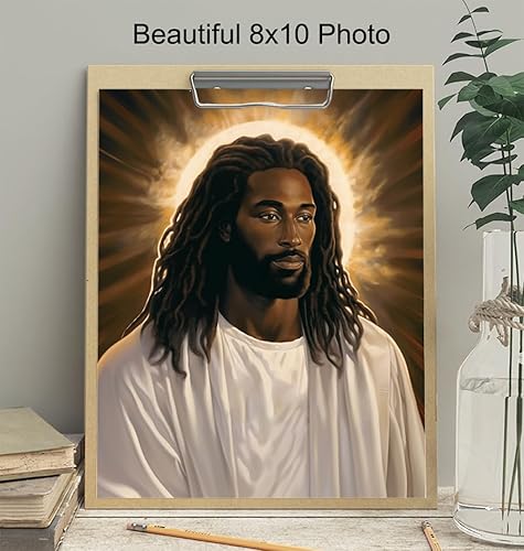 Miniatura 4 de Jesus Wall Decor for Black Men - Christian Wall Art Jesus Poster for Women - Bible Verse Black Art Man cave Decor - masculine Religious Wall Art -