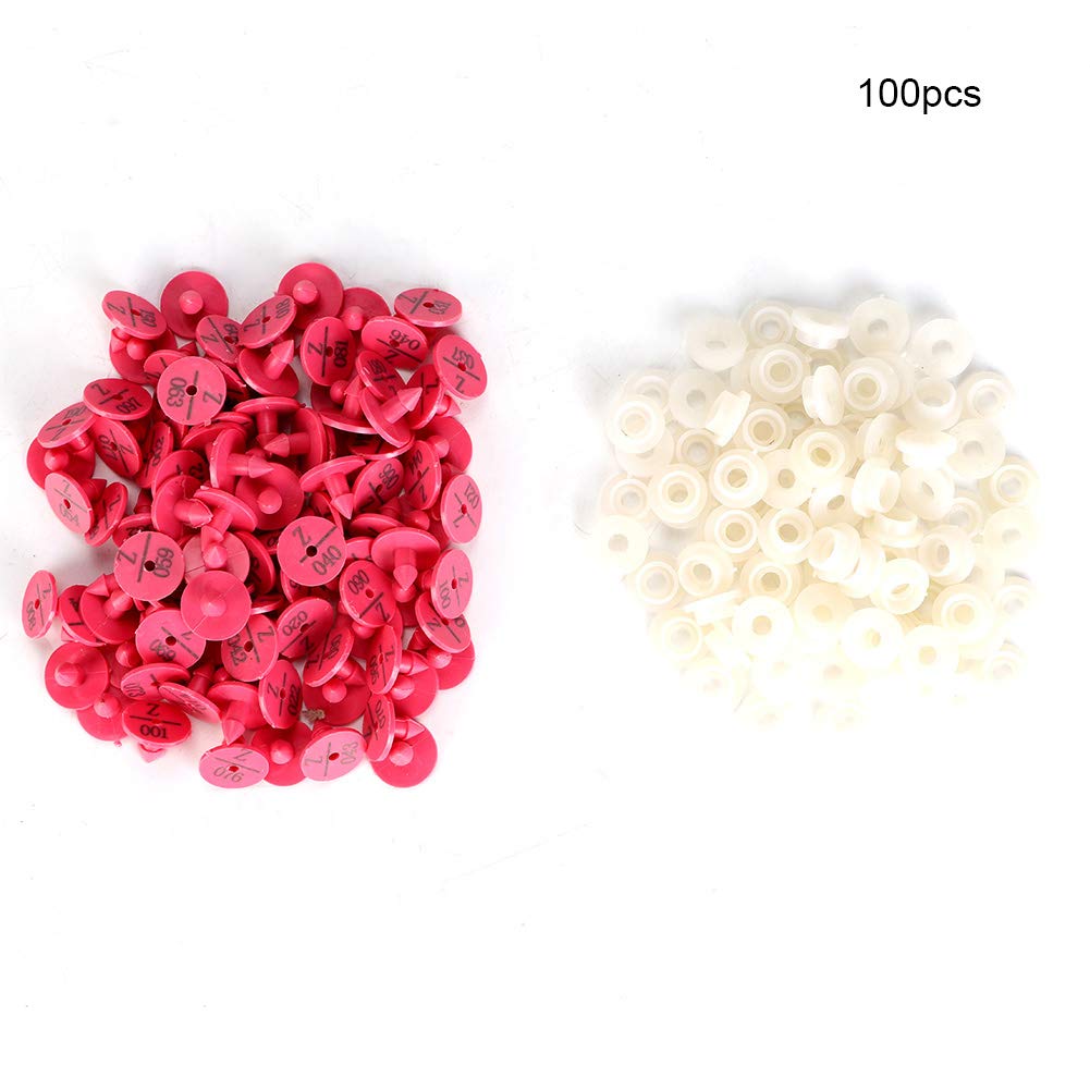 Zerodis 100x Plastik-Ohrmarken Für Kaninchen, Hunde, Schafe – Farbig, Mit Zahlen, Sicher & Robust