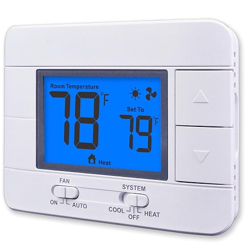 Aowel Non Programmable Thermostat for Home (Humidity Display)