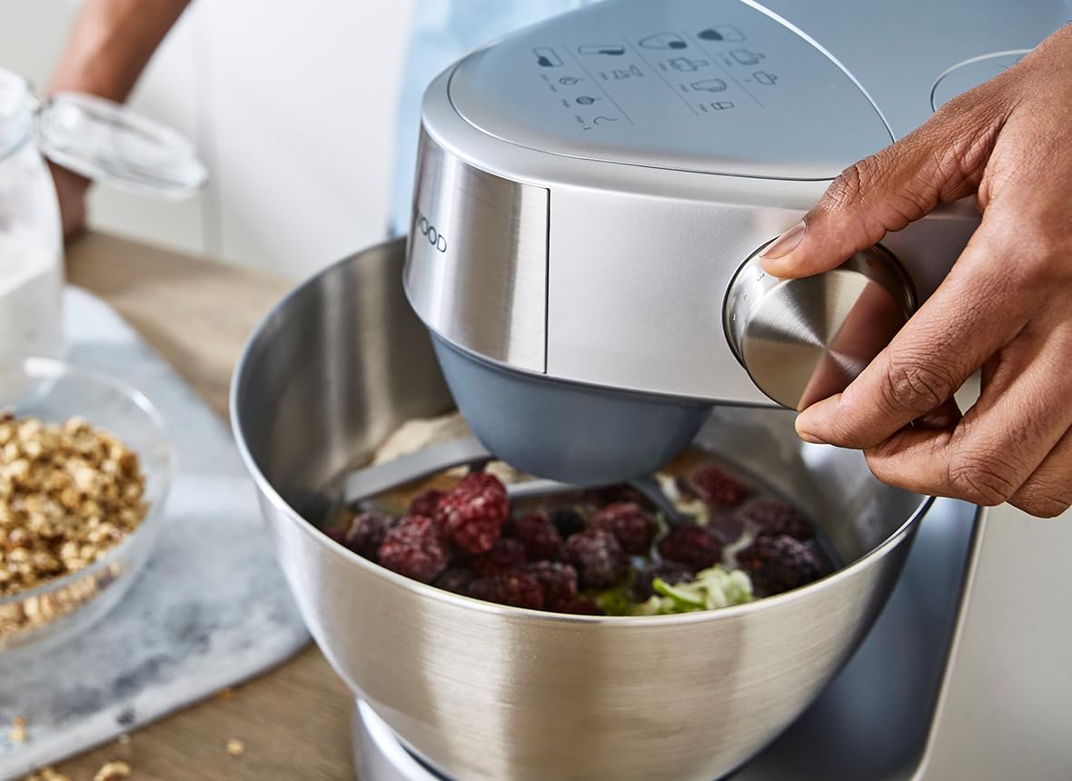 Kenwood Prospero+ KHC29A.O0SI - Amasadora, cuenco de acero inoxidable, 4,3 L, incluye juego de accesorios, 10 unidades + 3 ganchos y batidor, batidora de cristal, procesador de alimentos de 3 discos,