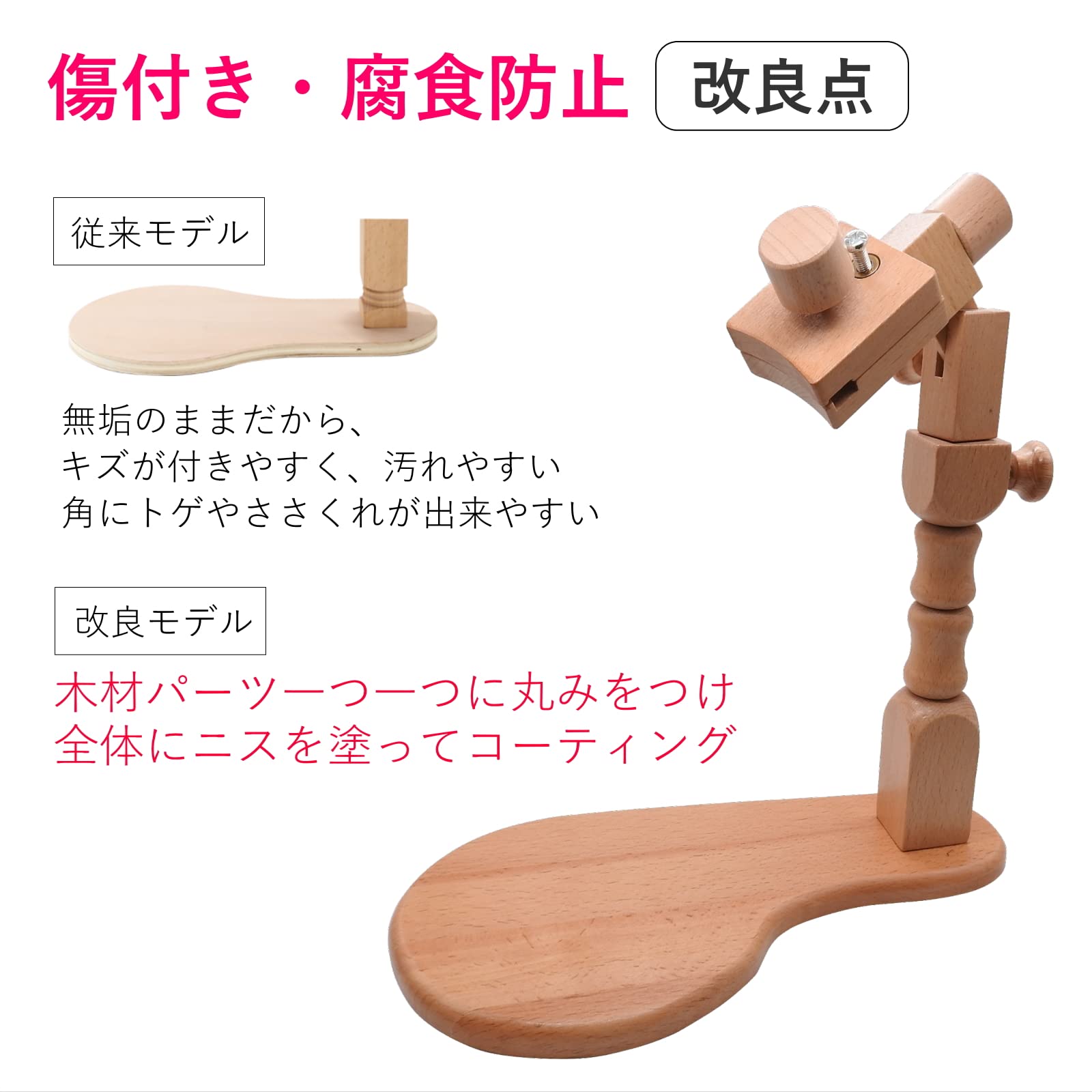 Amazon.co.jp: KARMAREY 刺繍枠 スタンド 刺繍台 木製フレーム 卓上 