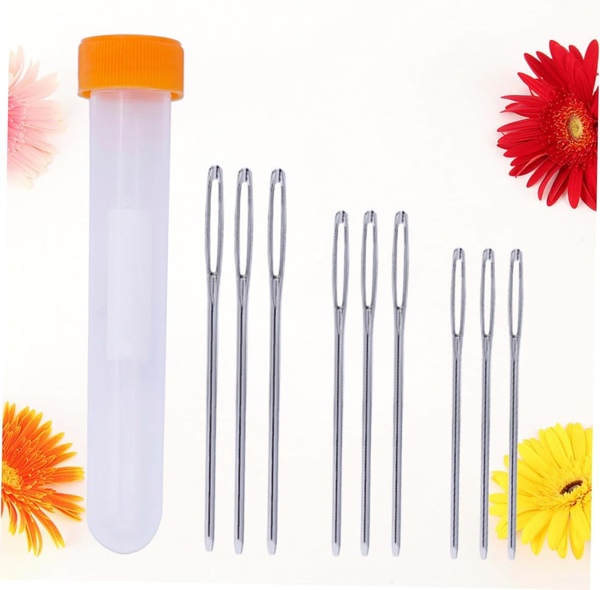 Large Eye Blunt Stitch Needles for Ladies 9 Piece Round Tip Set