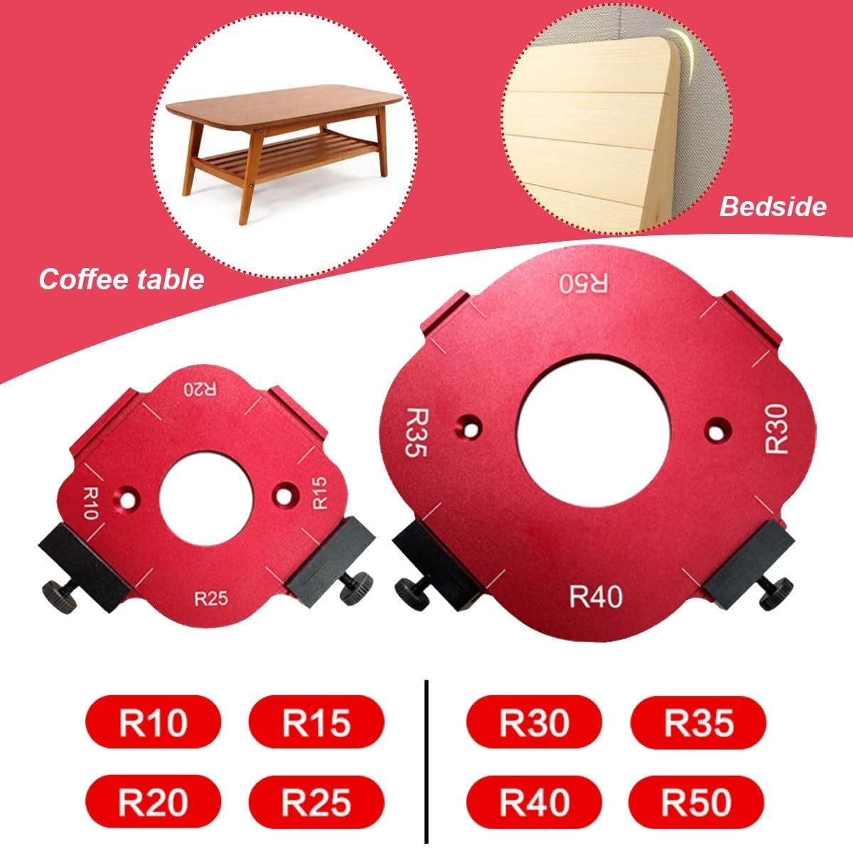 2 stuks rode router jig radius sjabloon, freessjabloon bovenfrees, met