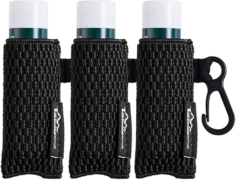 WK IEASON Porta-bálsamo labial com chaveiro e clipe, 3 unidades, preto