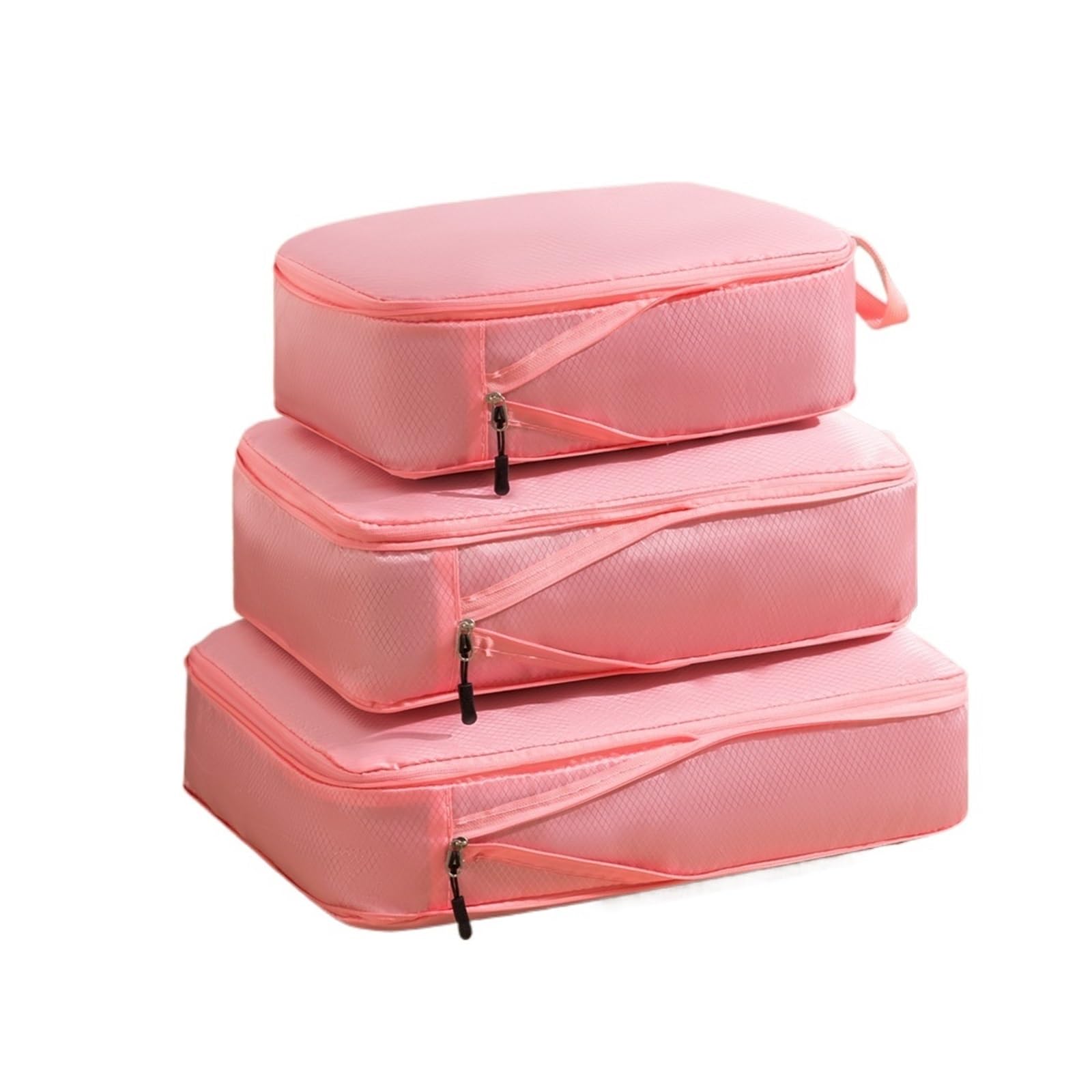 Packing Cubes For Suitcases 3Pcs/Set Travel Compressible Packing Multifunction Storage Bag Waterproof Suitcase Nylon Portable Luggage Organizer Pink(Pink)