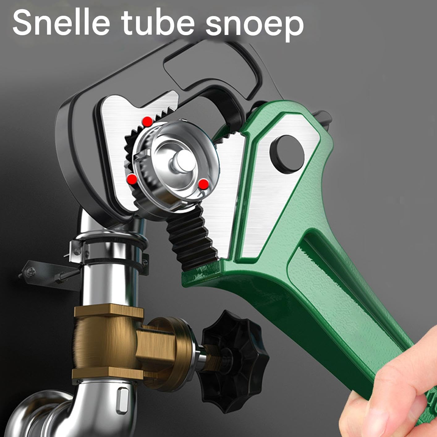 Alicates de tubo rápido pesado, accesorios de fontanería, tubos domésticos, con construcción de acero portátil, agarre confortable antideslizante, verde, para el hogar, jardinería, eléctrica, cocina