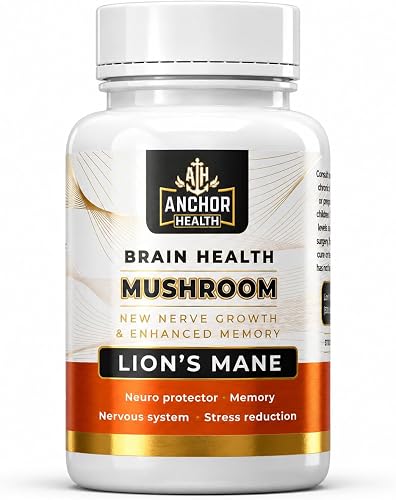Lion's Mane Mushroom | Hericium erinaceus | Premium Nootropic Mushroom Supplement | Supports Memory, Focus, Concentration, Cognitive Function & Nervous System Health | 60 Vegan Capsules