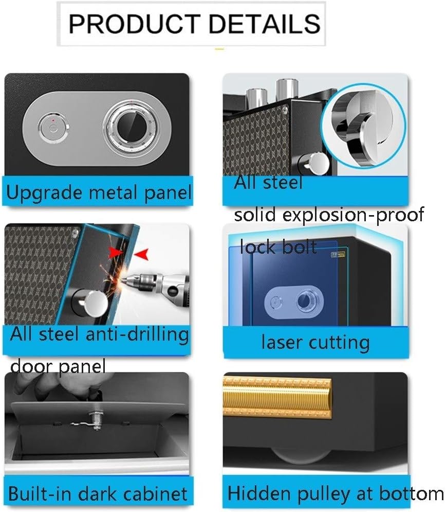 Security SafesHome Security Safes 45cm Large Capacity Deposit Box Includes Keys Office Hotel Jewelry Cash Use Storage Cabinet 4 Colors(Color:style2)