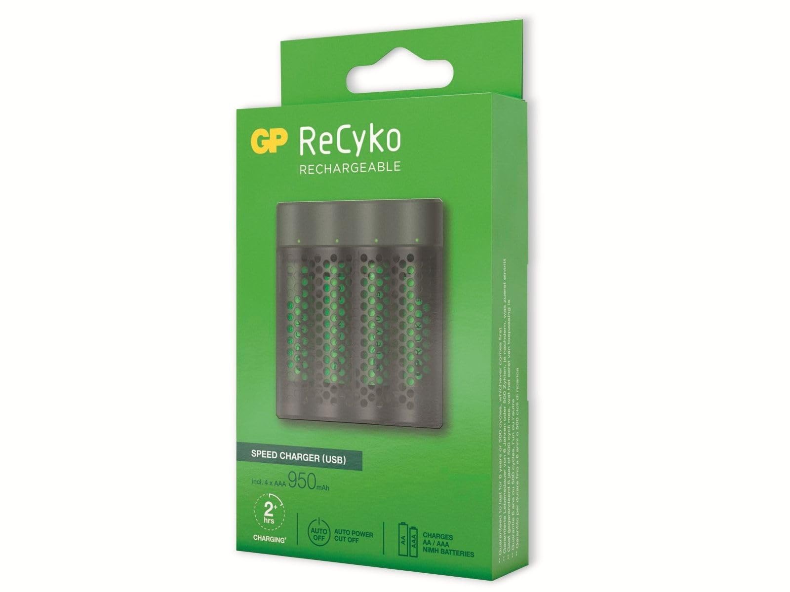 GP ReCyko M451/100 4-Port USB Chargeur + 4X AAA NiMh 950mAh