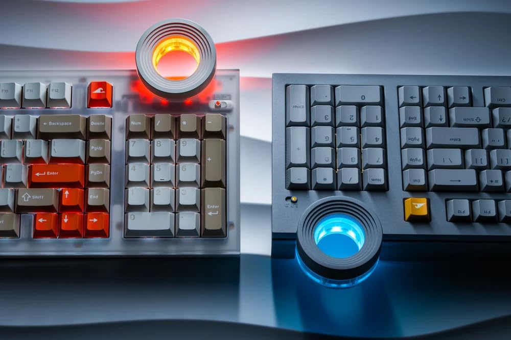 ATM 98 Wireless Custom Mechanical Keyboard, HiFi Silent Gasket Mount Keyboard with Smart Knob, Full Size Tri-Mode Creamy Keyboard, Hot-swap, CNC Aluminum, Programmable RGB - Frost Whisper
