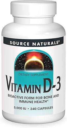 Source Naturals Vitamina D-3 5000 iu Apoya la Salud Huesos e Inmunológica - 240 Cápsulas