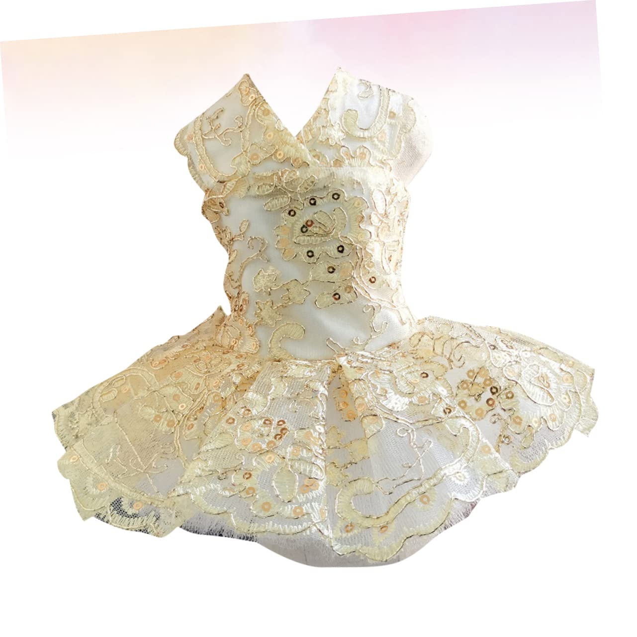 ibasenice Vestito Per Cani Gonna Senza Maniche Elegante in Pizzo Paillettes Costume Traspirante Per Animali Domestici Per Matrimoni e Feste s