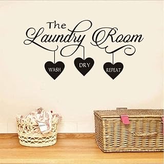 YJSS Laundry Room Wall Sticker Decorative Mural Hearts Home Decor Stickers Vinyl Art Decal Poster Decoration 56Cm28Cm