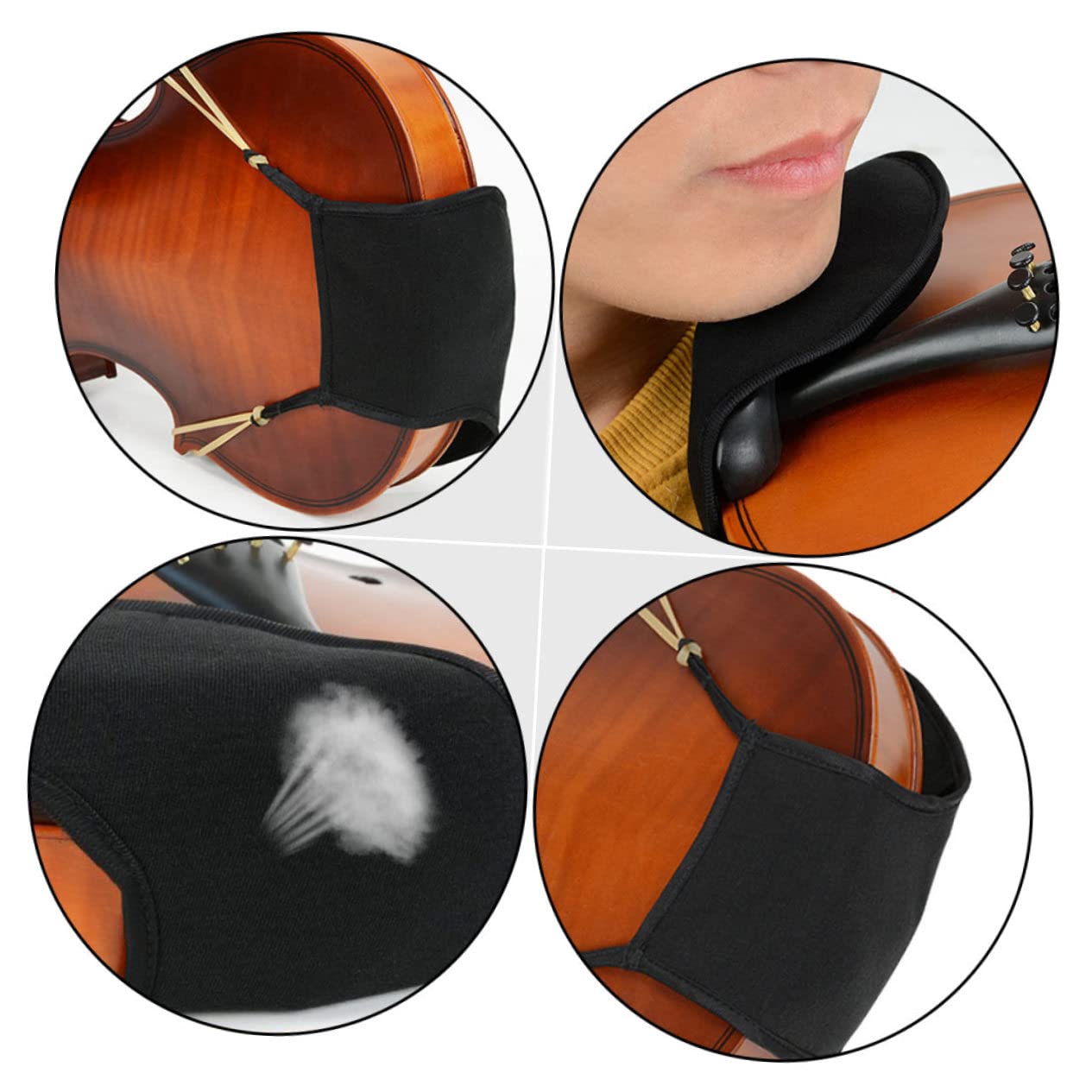 ibasenice 5 Piezas De Soporte Para Violín Resistente Y Cómodo Almohadilla De Apoyo Para Violín Mentonera Para Violín