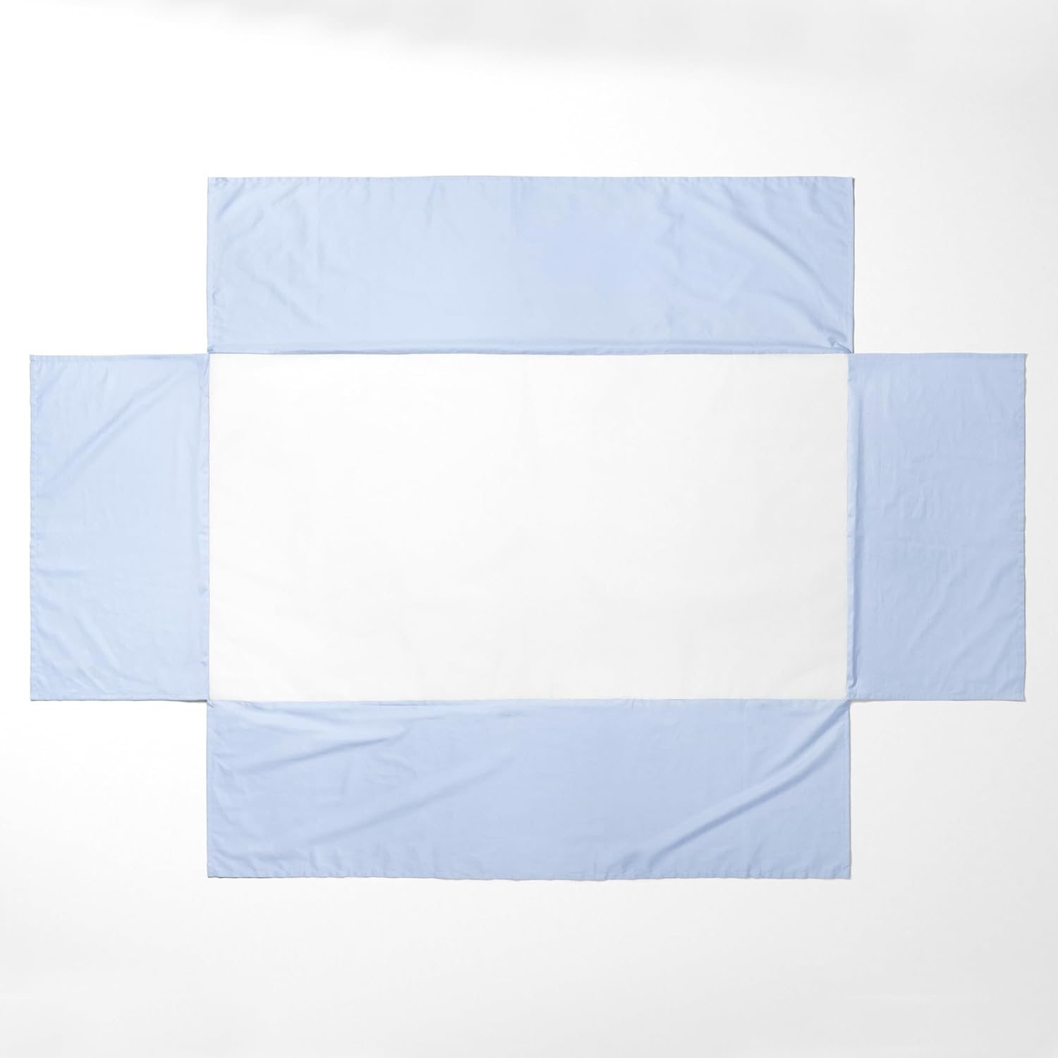 Light Blue Cotton Split Corner Crib Bed Skirt