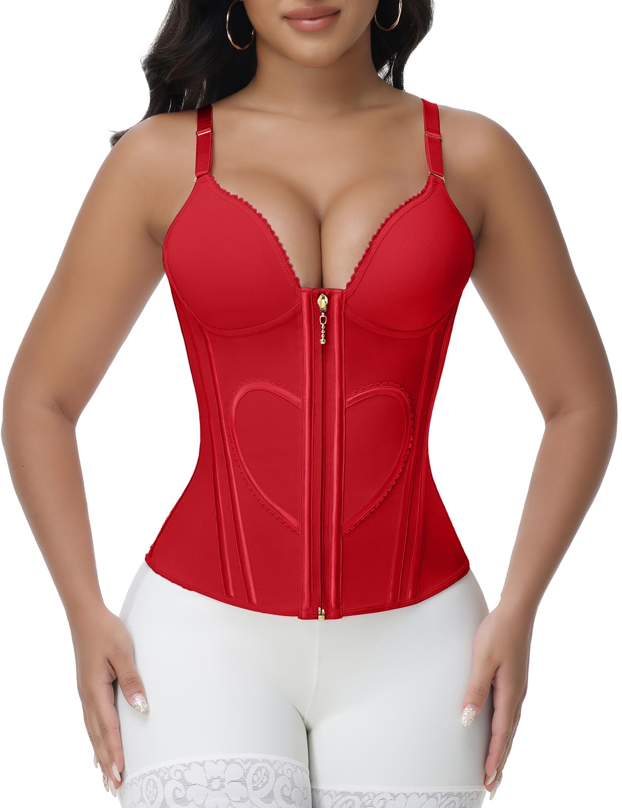 SHAPSHE Waist Trainer Corset for Women Tummy Control Workout Concert Outfits Bustier Tops Going Out Faja With Bra
