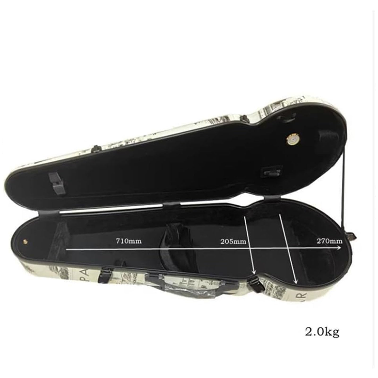 NILoykg& Estuche para viola de fibra de carbono ligero, almohadilla de cuello ajustable con velcro para tamaños de 15 a 17 pulgadas, forro grueso,asa resistente y correas traseras,C