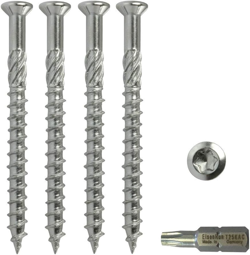 500 Professional Terrace Screws Stainless Steel 5 x 60 mm Including Bit Torx 25