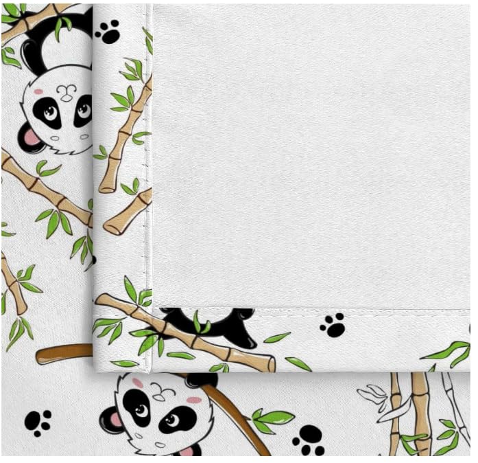 Rideaux Panda Bambou Chambre pour Adultes Animaux De Dessin Animé Rideau Occultant Chambre Fille Garcon Rideaux Chambre Ado Isolation Thermique et Réduction du Bruit Rideau （200x200 cm）