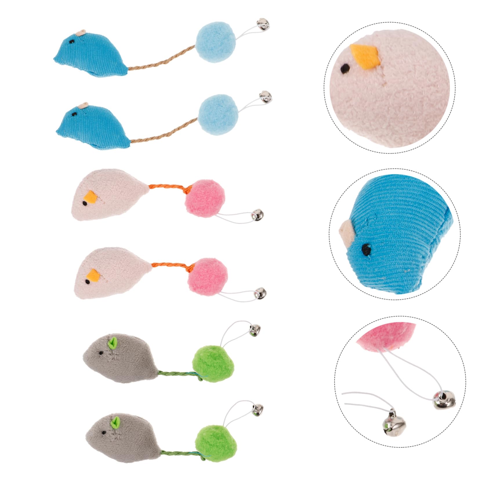 BESPORTBLE 6 Pièces Souris Jouet pour Chat Petit Jouet De Friandise Compact pour Chaton De Friandise pour Taquin pour à Gratter Petit on Peluche