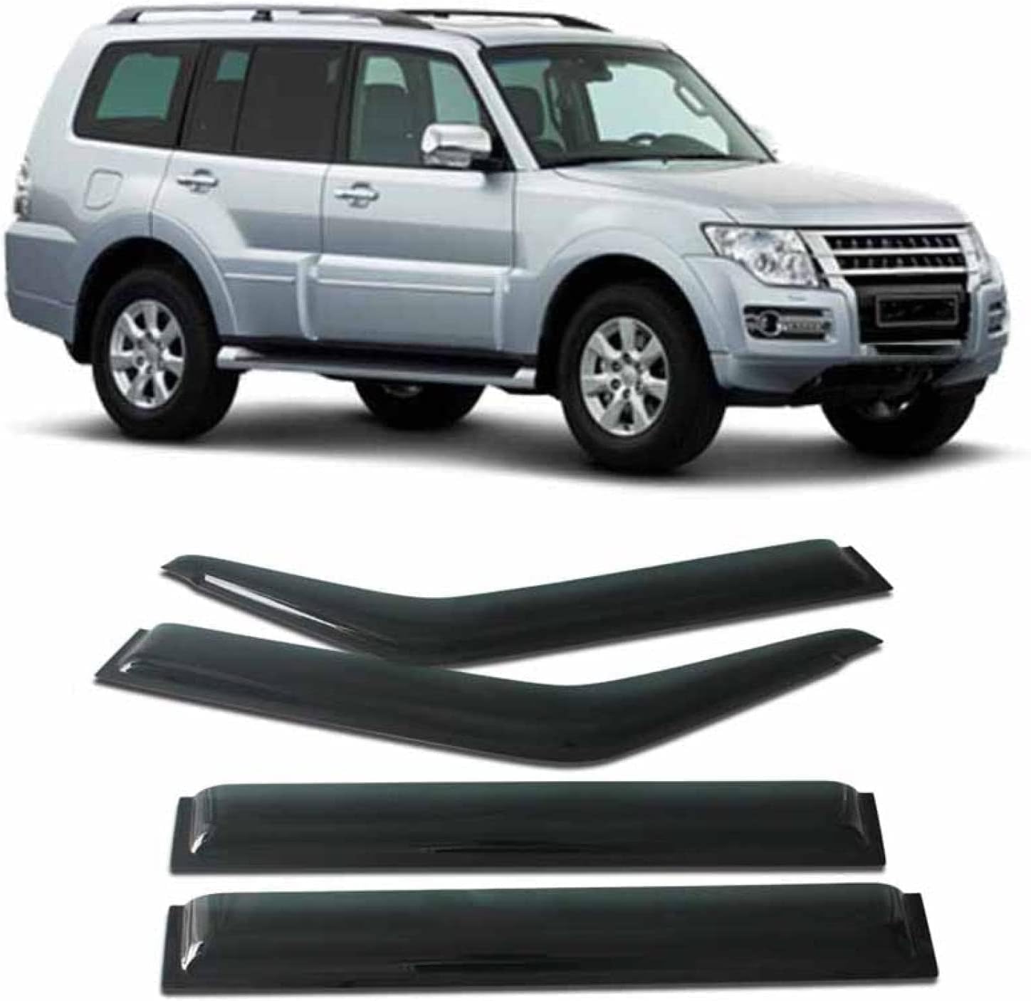 Liweibin Wind Deflector Windshield For Mitsubishi Pajero Montero V97 2007-2015, Window Visor Rain Guard Weather Shield Weathershields External Stick-On Fitment