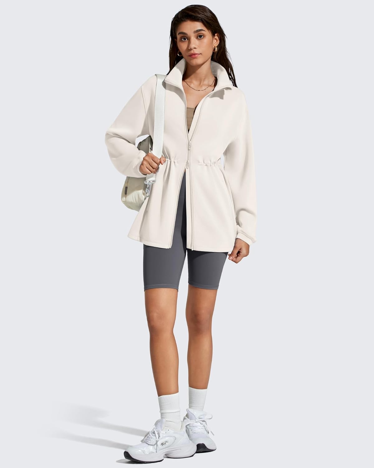 G4Free Smoofit Modal Soft Women's Zip Up Long Jackets Cinch Waist Casual Sweatshirts with Pockets - Image 6