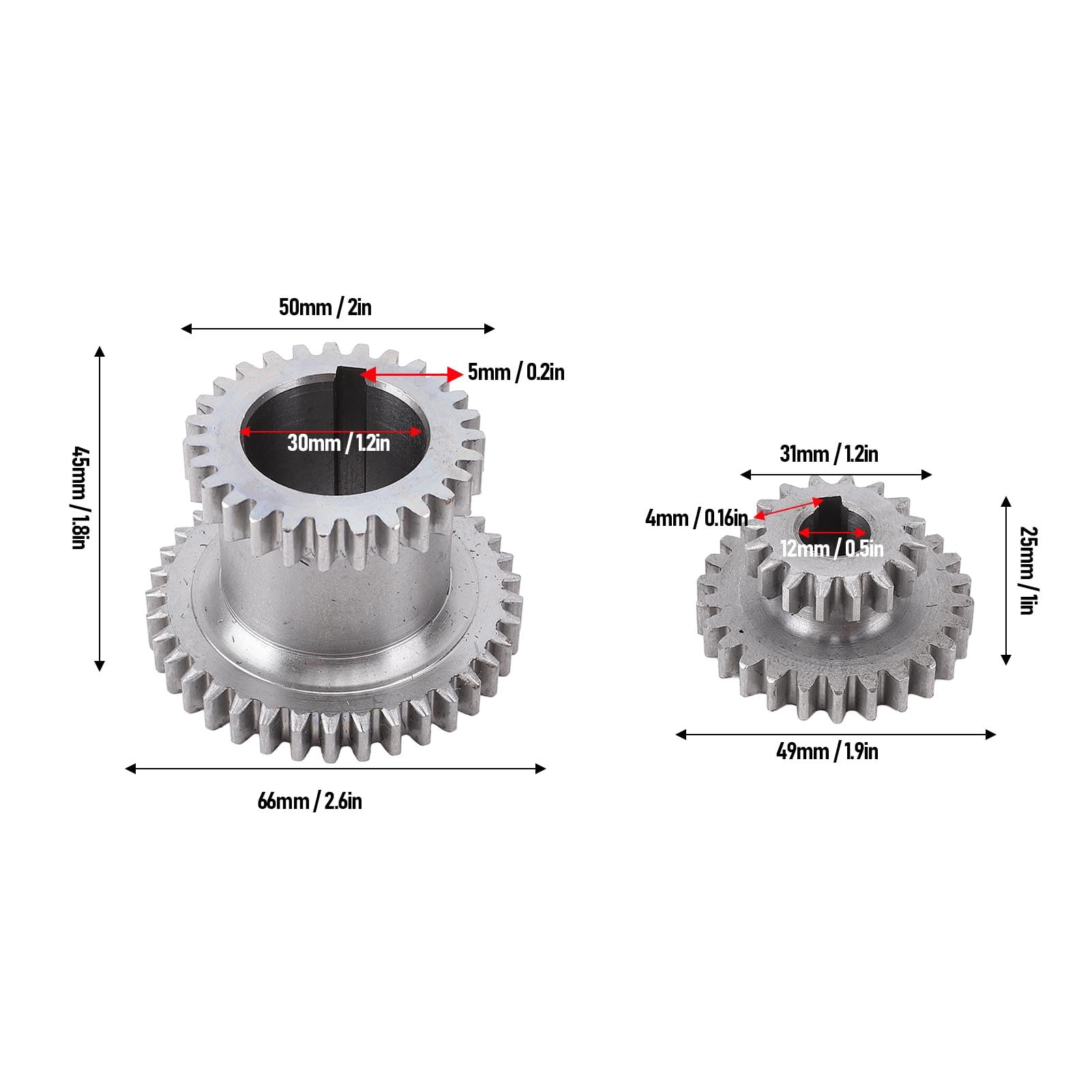 Juego de Engranajes de Torno de Metal, Engranaje Duplicado Fijo T37 T27 con Deslizante T26 T16 para Mini Torno 0618 7x12 7x14