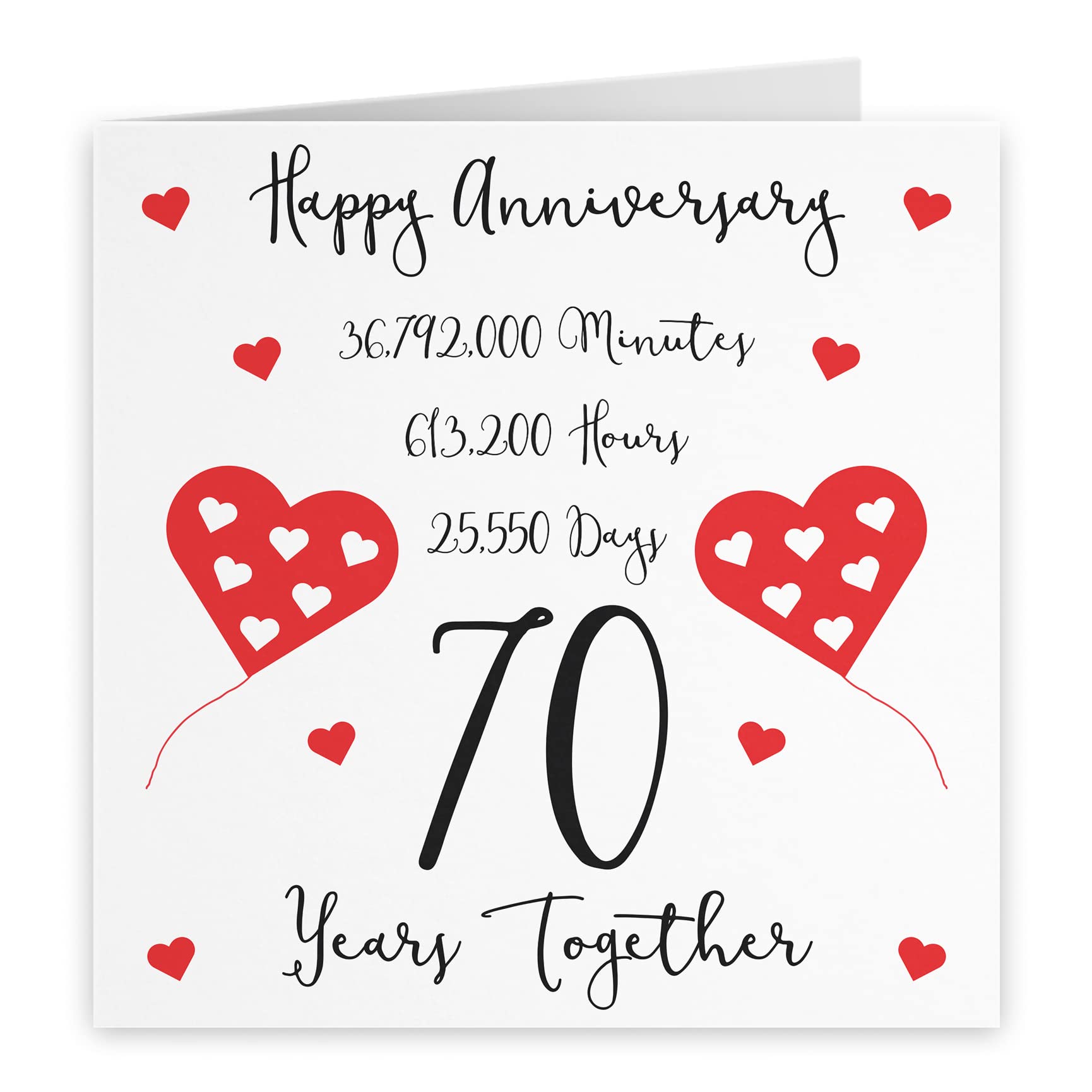 Hunts England - 70th Wedding Anniversary Card - 70 Years Together - Happy Anniversary - Timeless Collection - Fun Cute Card - Image 2
