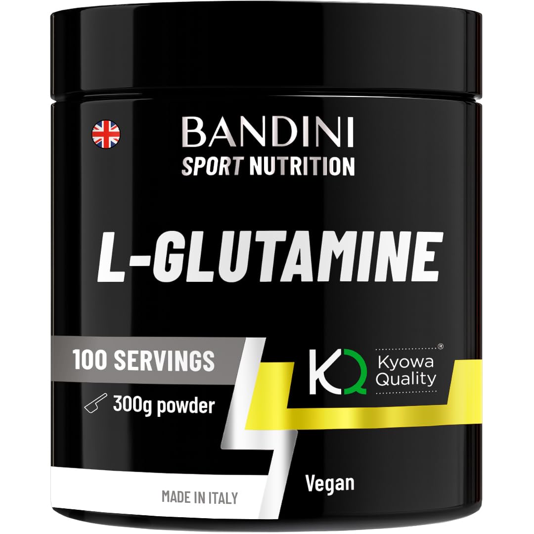 Bandini® L-Glutamine Powder | 3000 mg Pure Kyowa® Quality Glutamine per Dose | Vegan Amino Acid Produced Through Fermentation | Muscle Strength & Recovery, Boosts Immune System | 300 g/100 Servings