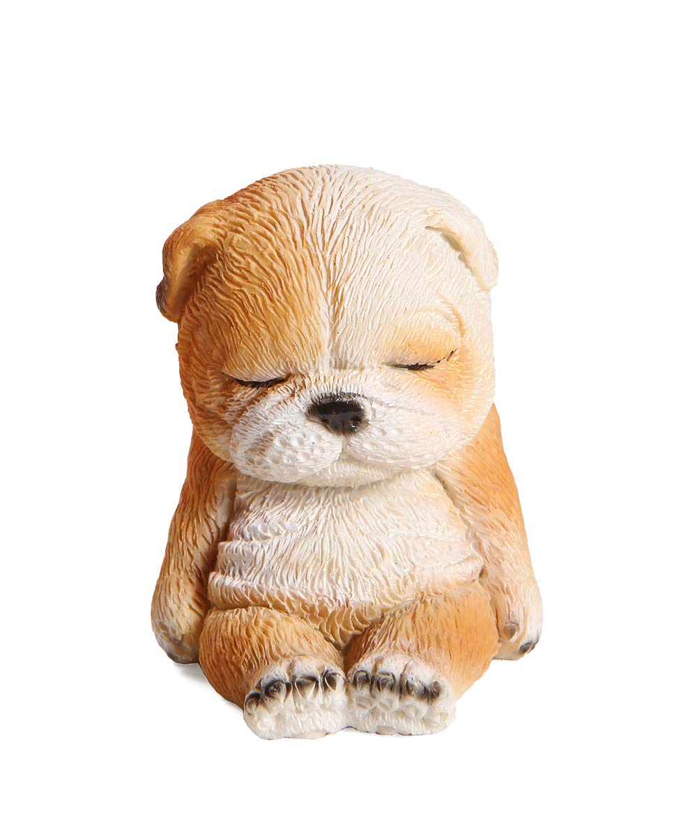 Nayothecorgi - Precise Sleeping Golden Retriever English Bulldog Resin Figurine (English Bulldog)