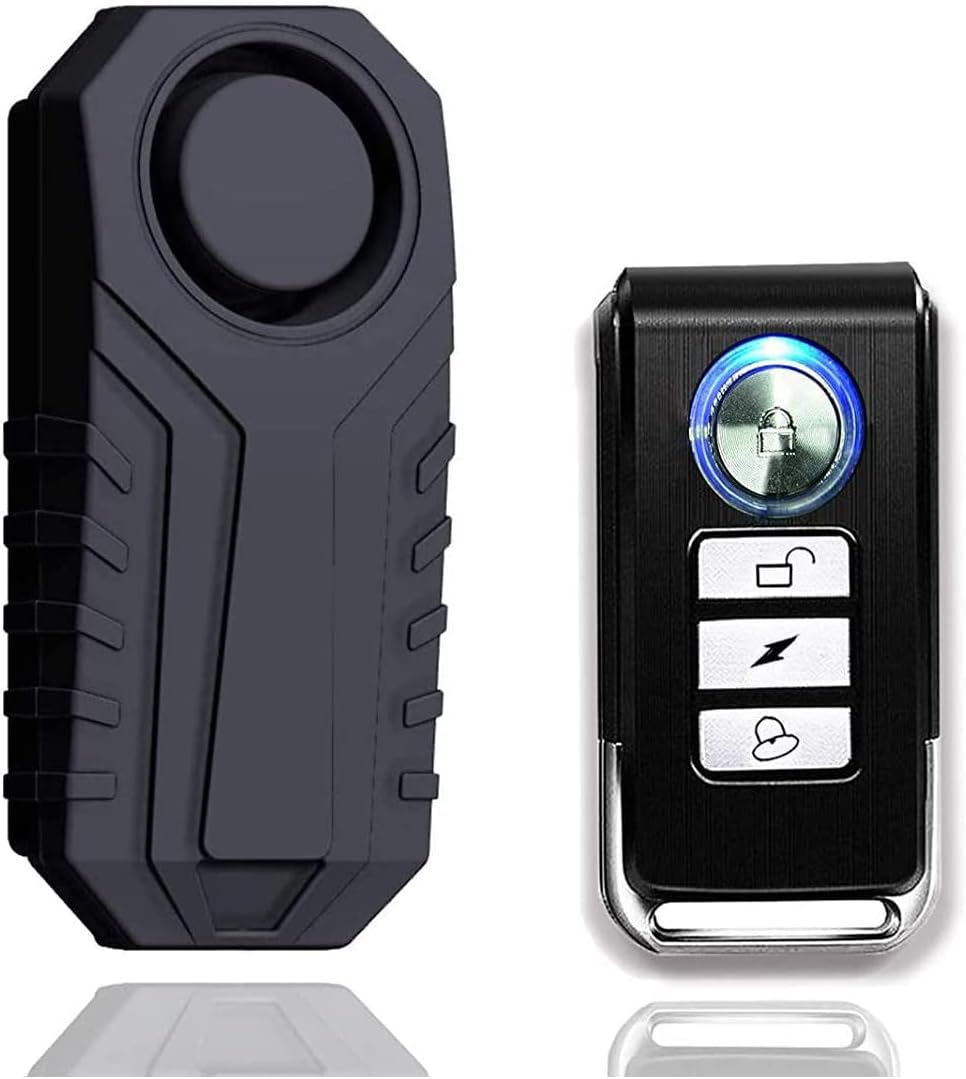 SMALIFE 1 Pack 113dB Wireless Anti-Theft Vibration Waterproof Security Cycling Bike Alarm Motorcycle Bicycle Alarm with Remote Control