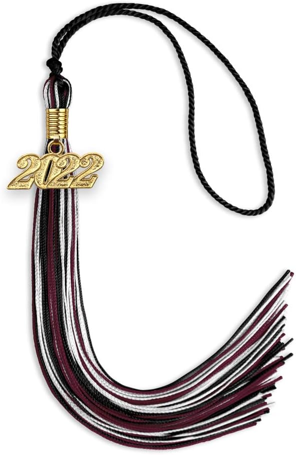 Buy Endea Graduation Mixed Triple Color Tassel With Gold Date Drop Black Maroon White 2022 Online In India B08rqfrc4k 2022 Burgundy And Gold Graduation Tassel