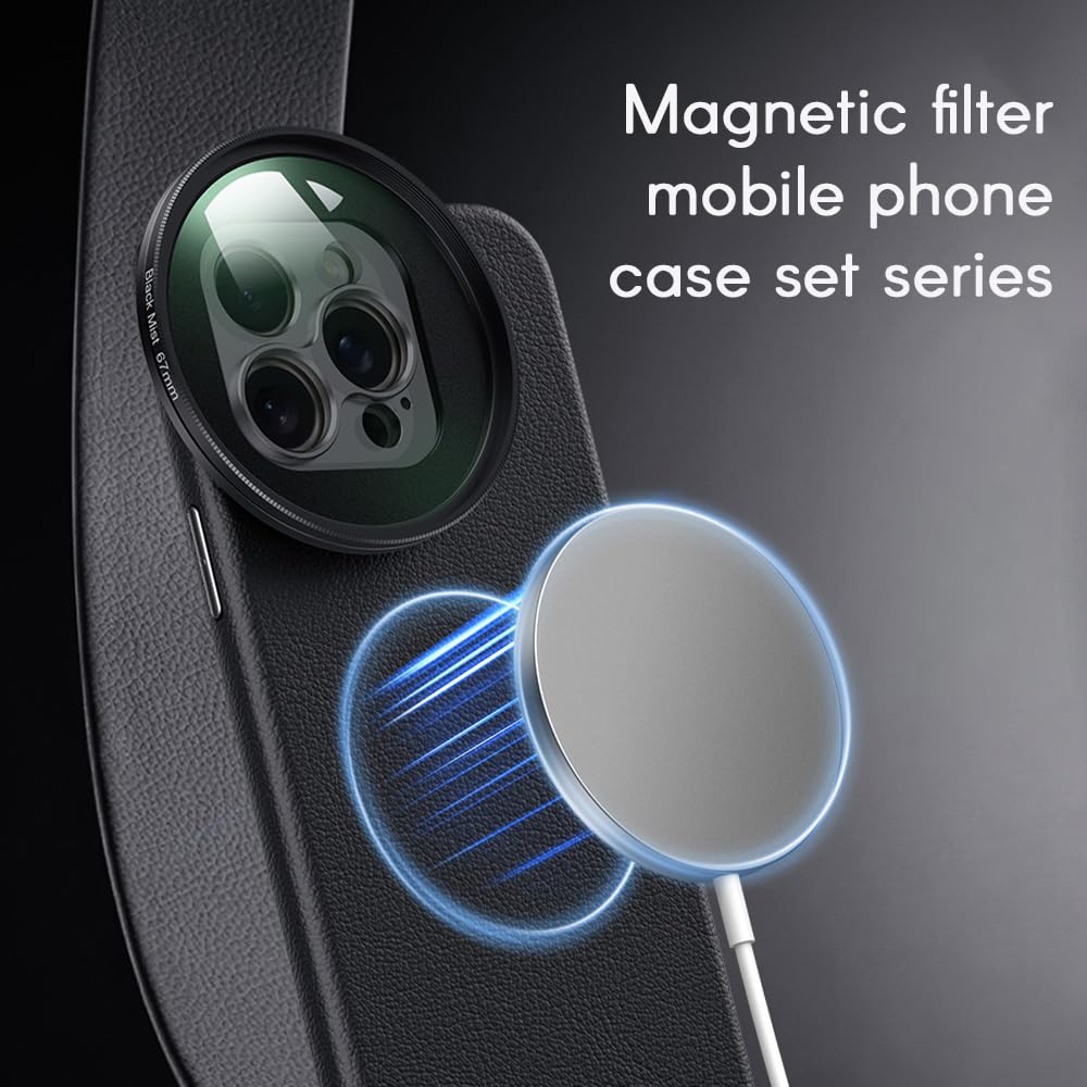 Andoer Kit de filtros para Lentes de teléfono de 67 mm Que Incluye Filtro CPL + Filtro Astral + Filtro de Niebla Negra + Anillo Adaptador magnético de 67 mm + Funda de Repuesto