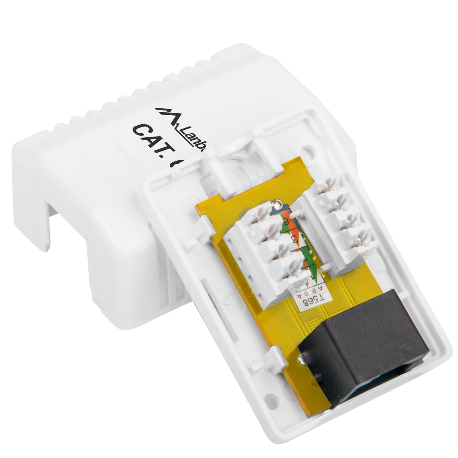 LANBERG Cat.6 UTP Surface Rosette 1X RJ45 Socket White - Image 2