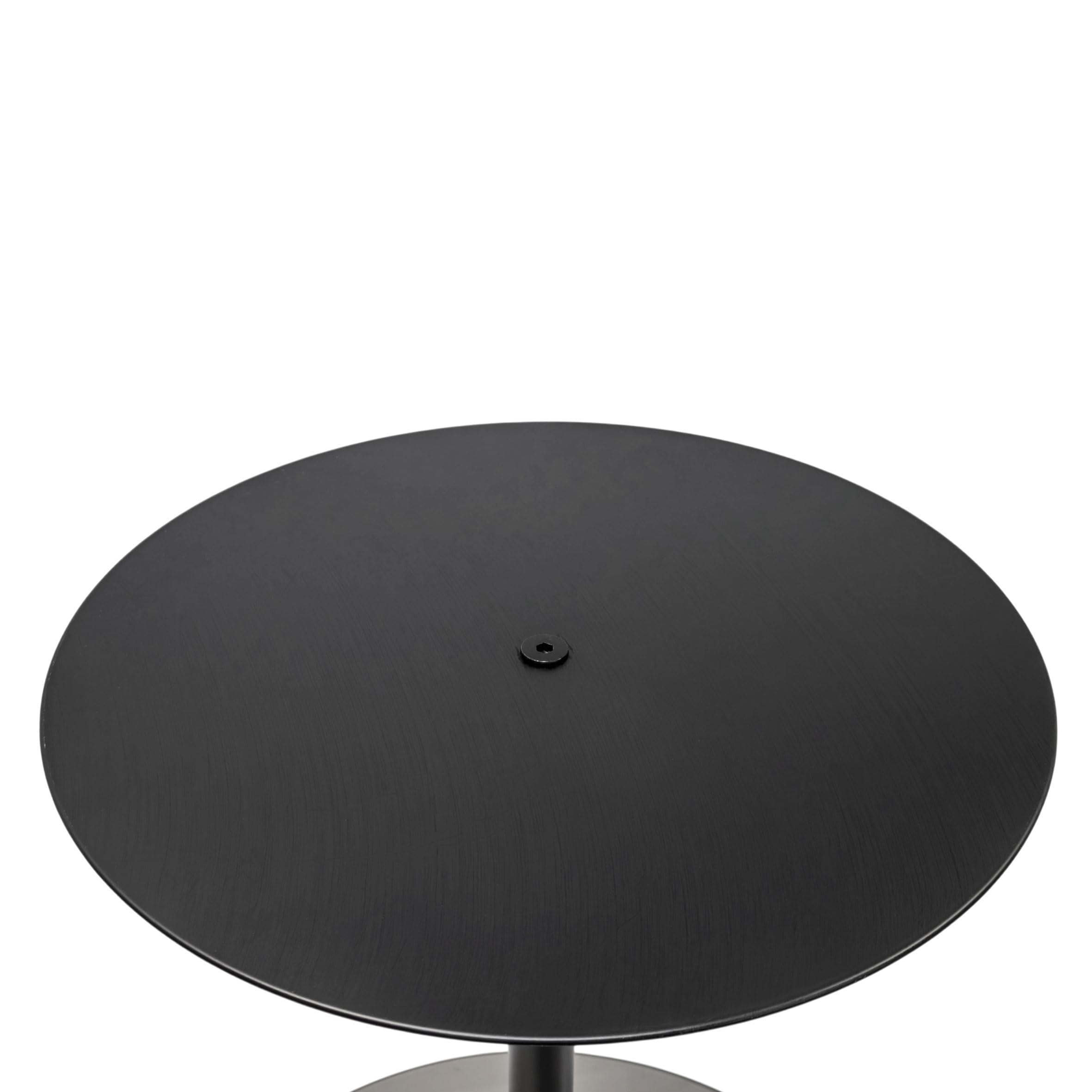 Spetebo Moderno tavolino rotondo in metallo con piano in vetro – 43 x 40 cm – elegante tavolino da caffè in design tavolo da bistrot – tavolo decorativo nero con robusto supporto per soggiorno e