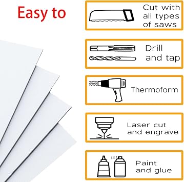 4 pcs ABS Plastic Sheets Boards 1.5mm White Plastic Board Sheets Flexible Than Glass Sheet Moldable Than Acrylic Sheet Moldable Plastic Sheets for Craft Fender Liner Home Decor(30 x 30cm)