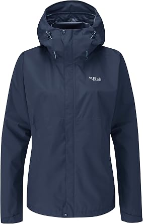 Rab Womens Downpour Eco Jacket | Waterproof, Breathable for Hiking, Trekking, Climbing