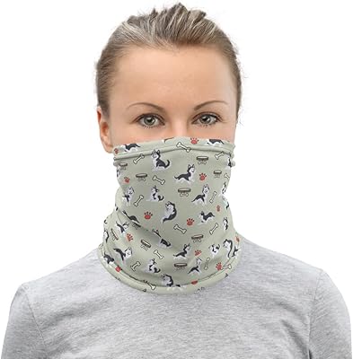 Siberian Husky Neck Gaiter Face Cover Scarf Stitched Unisex | Breathable Fabric | Stretch Fabric