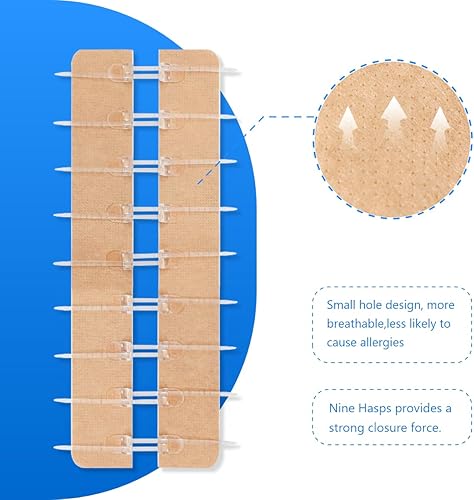 Miniatura 3 de Vendajes de mariposa impermeables para suturas de puntada, vendajes adhesivos con cremallera, reparación de laceración sin puntadas para el cuidado