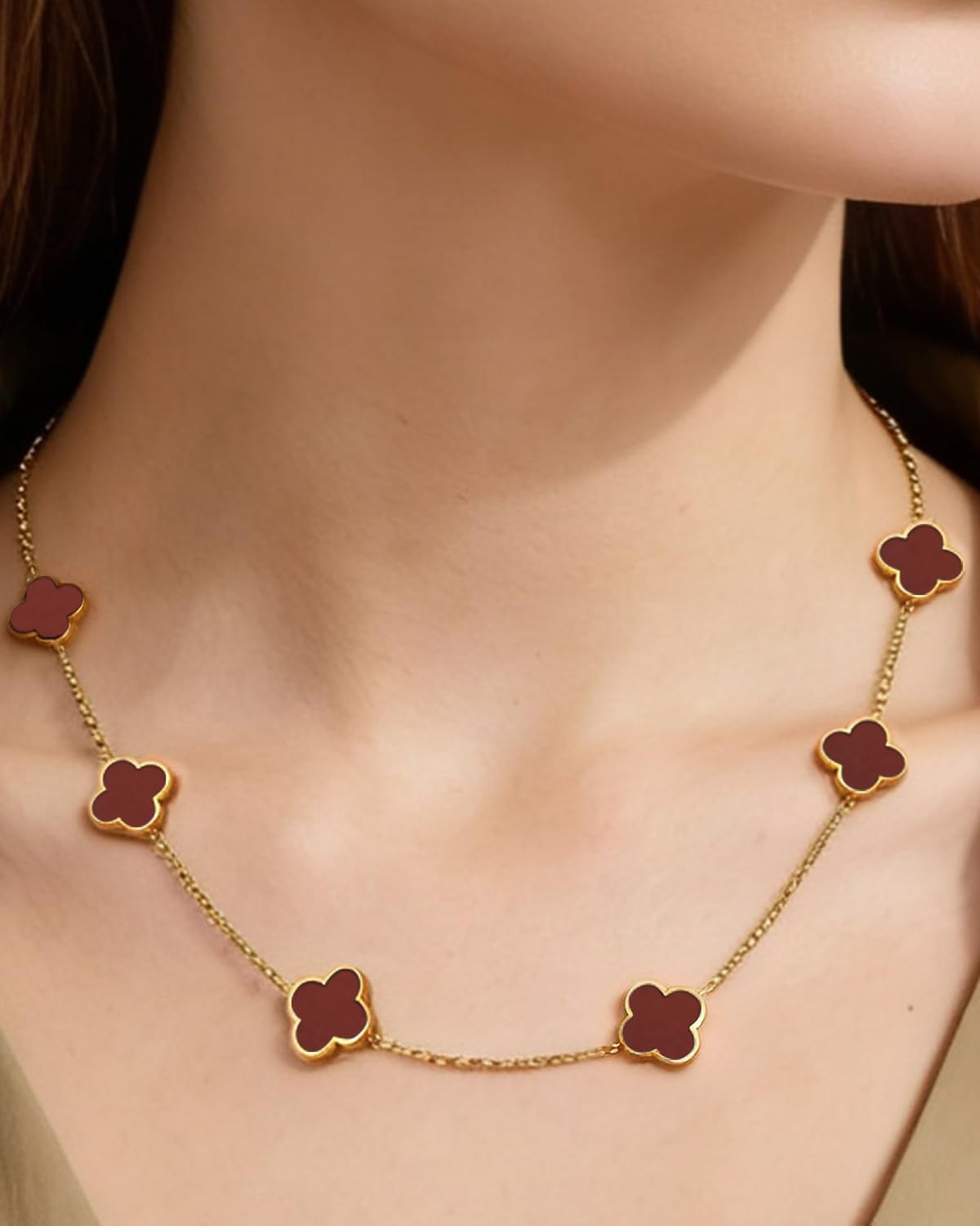 18K Gold/Silver Plated Four Leaf Clover Necklace Dainty Non Tarnish Gold Necklace for Women Trendy Lucky Jewelry Gift Valentines Day Gifts - Image 2