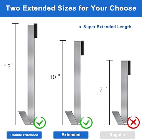 Miniatura 3 de Ganchos para puerta de ducha de 12 pulgadas, ganchos de ducha para toallas, ganchos de ducha extendidos resistentes sin perforaciones, para puerta